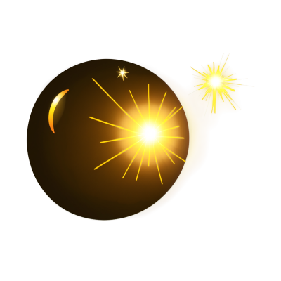 星光闪烁的星球与炽热太阳透明背景素材