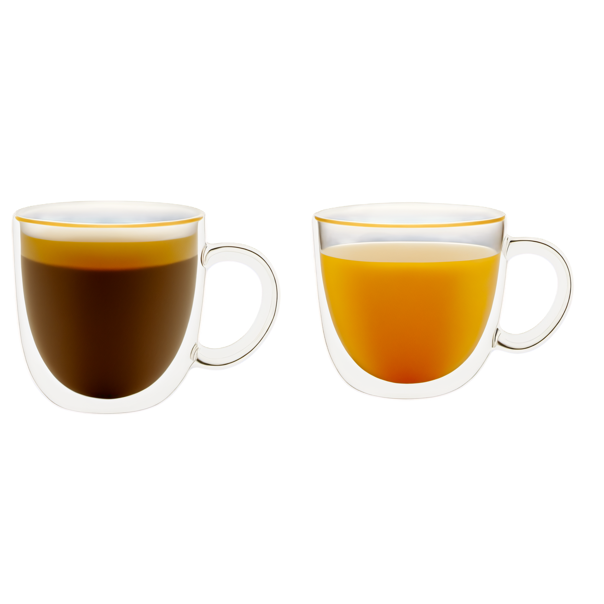 三件套胶囊咖啡和茶套装无背景