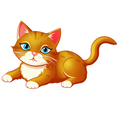 粉色可爱卡通风格透明背景小猫