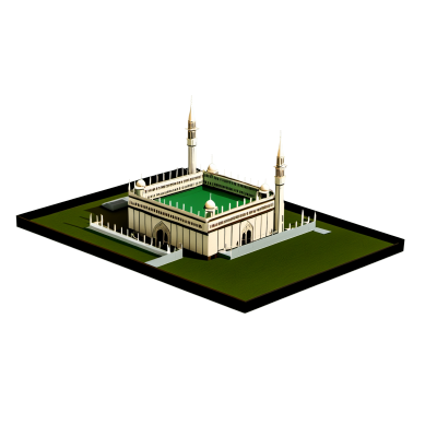 麦加伊德节期间透明背景下的麦加清真寺3D模型