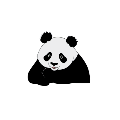 可爱卡通熊猫透明背景素材
