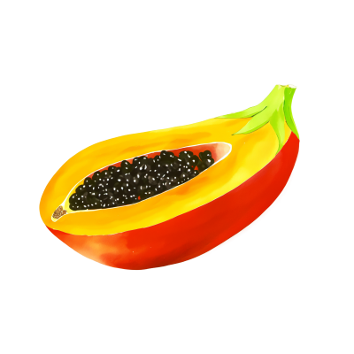 Papaya Salad Watercolor PNG