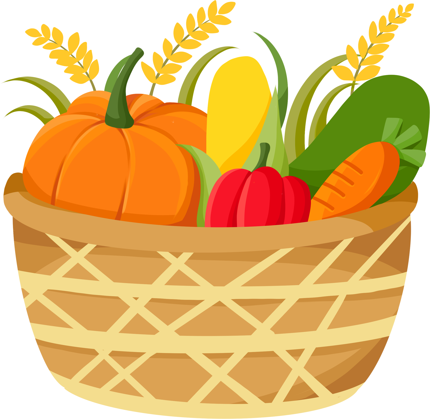 菜篮子插画制作步骤！