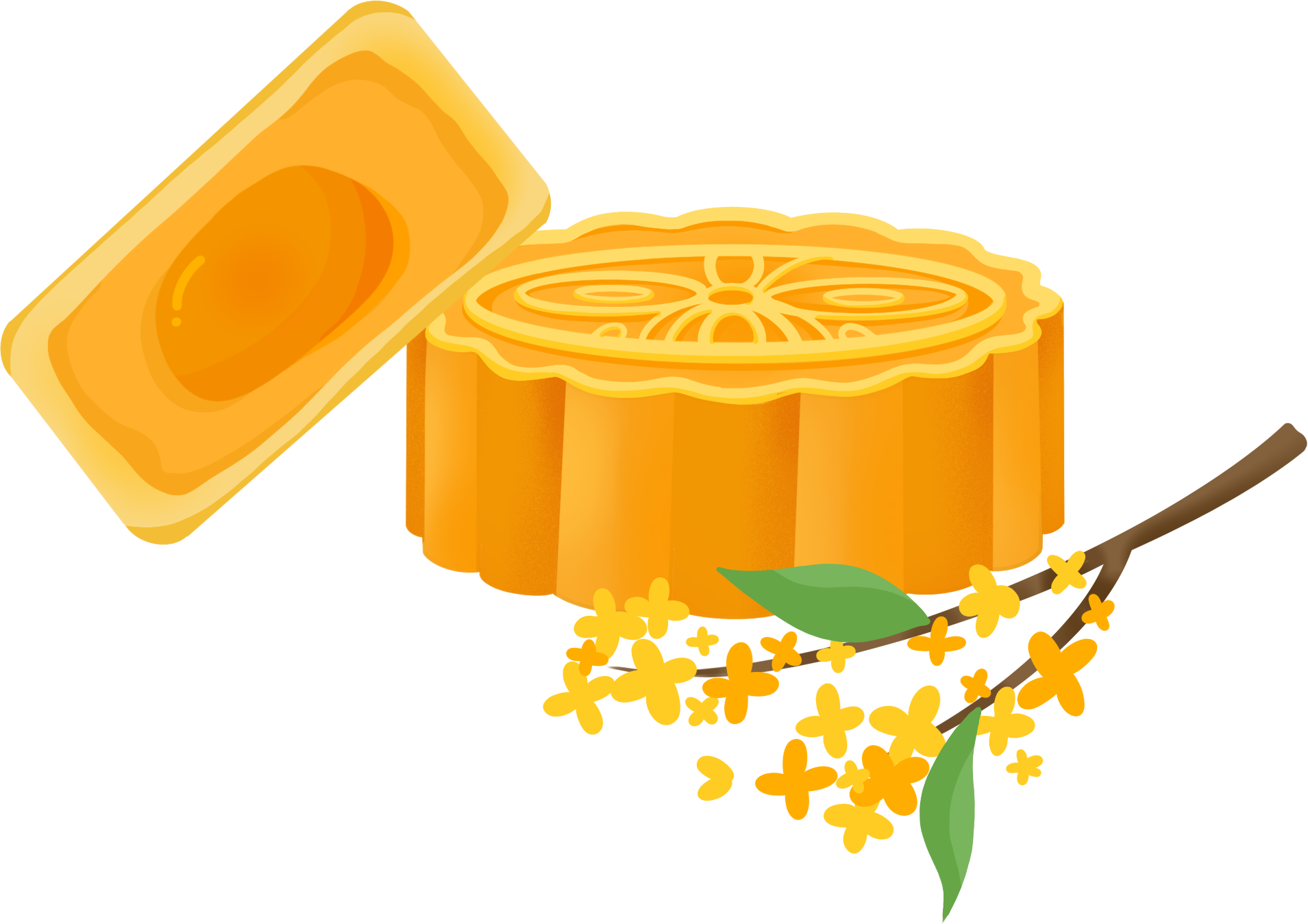 月饼桂花图片素材高清如何制作?