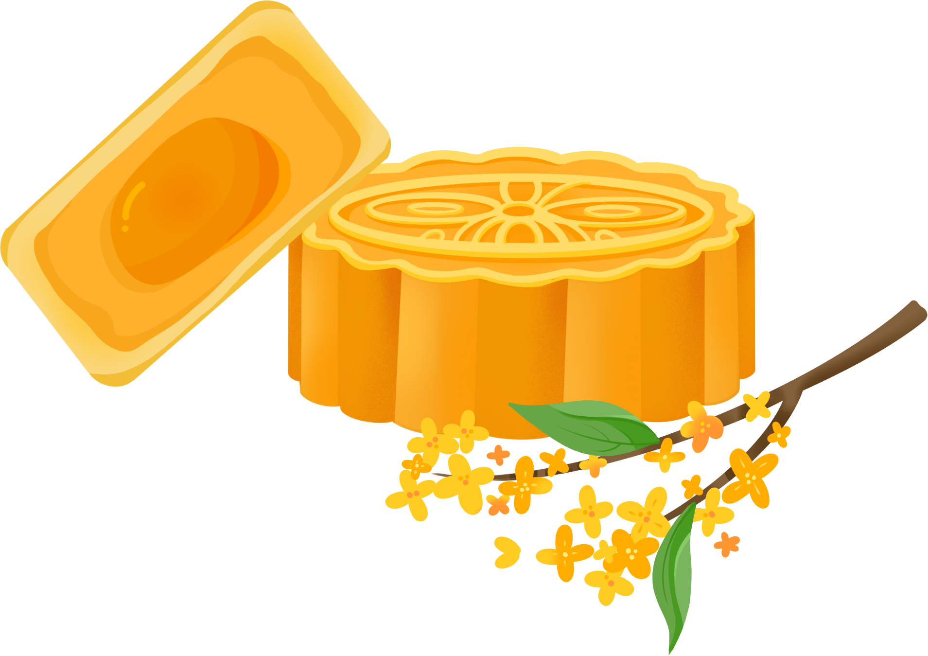月饼桂花图片素材高清如何制作?