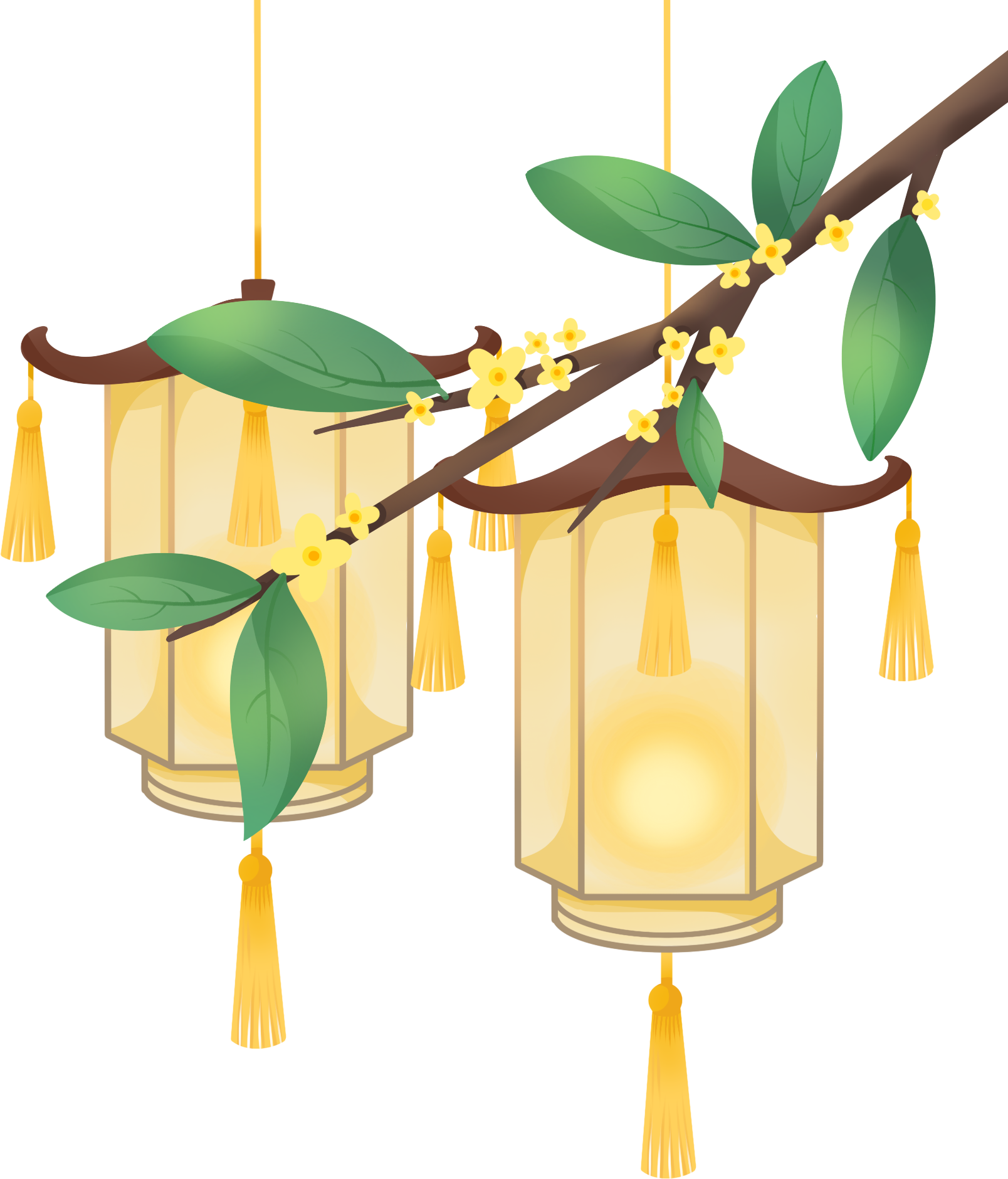 桂花灯笼图片插画大全如何绘制?