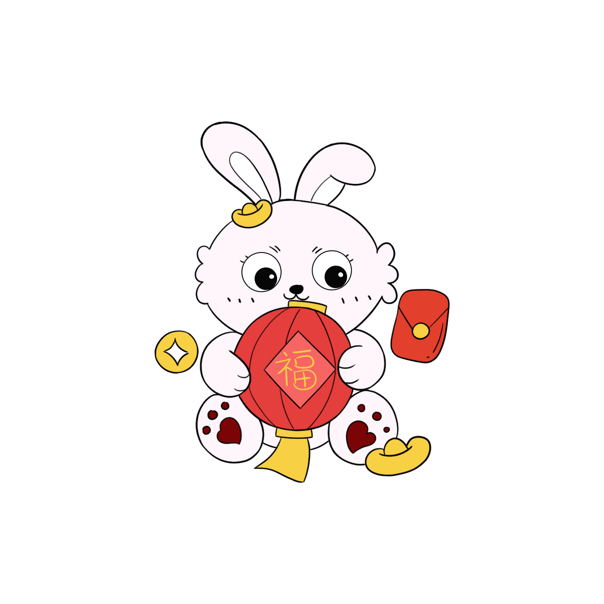 兔年形象图片素材高清如何绘制?