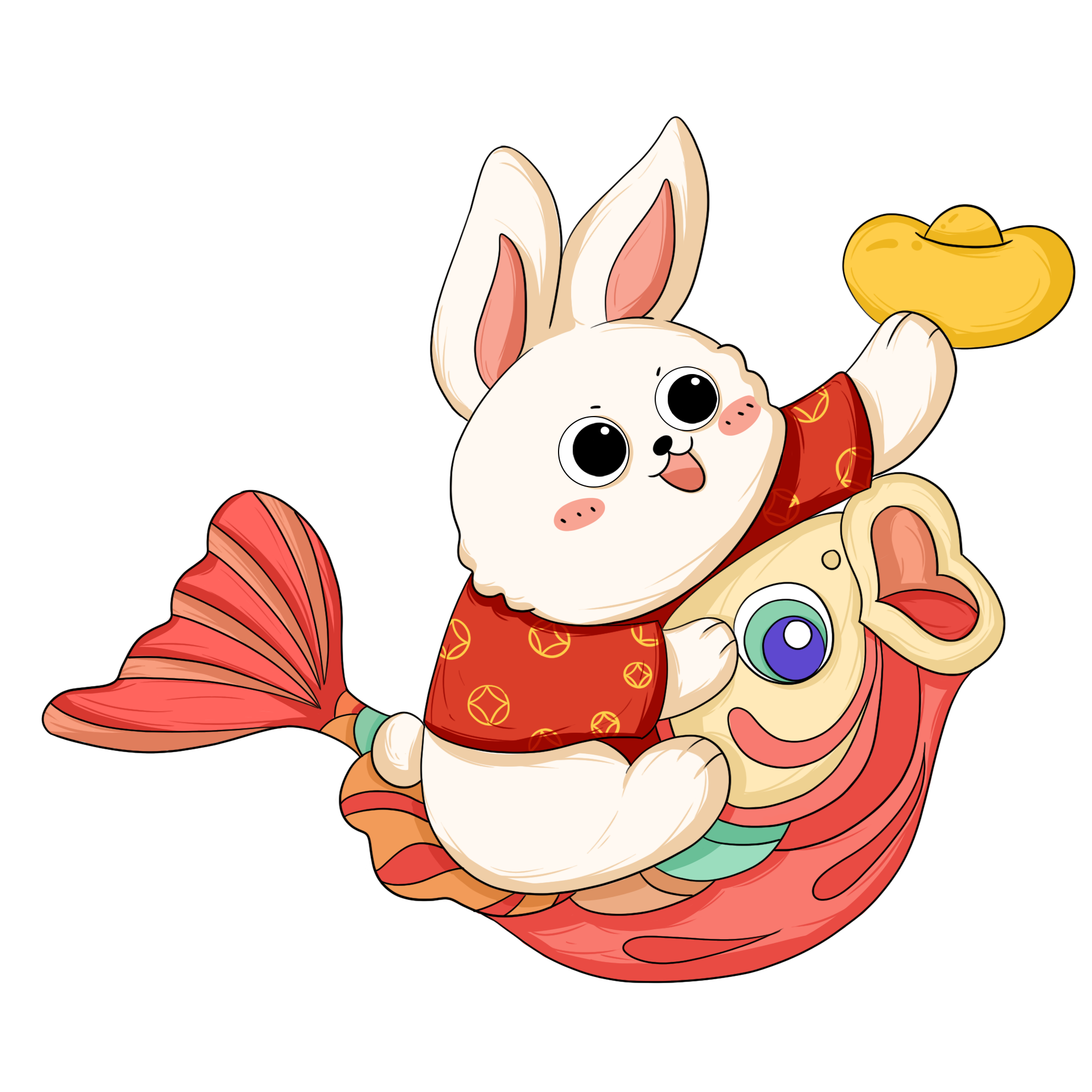 兔年形象图片插画素材怎么画？
