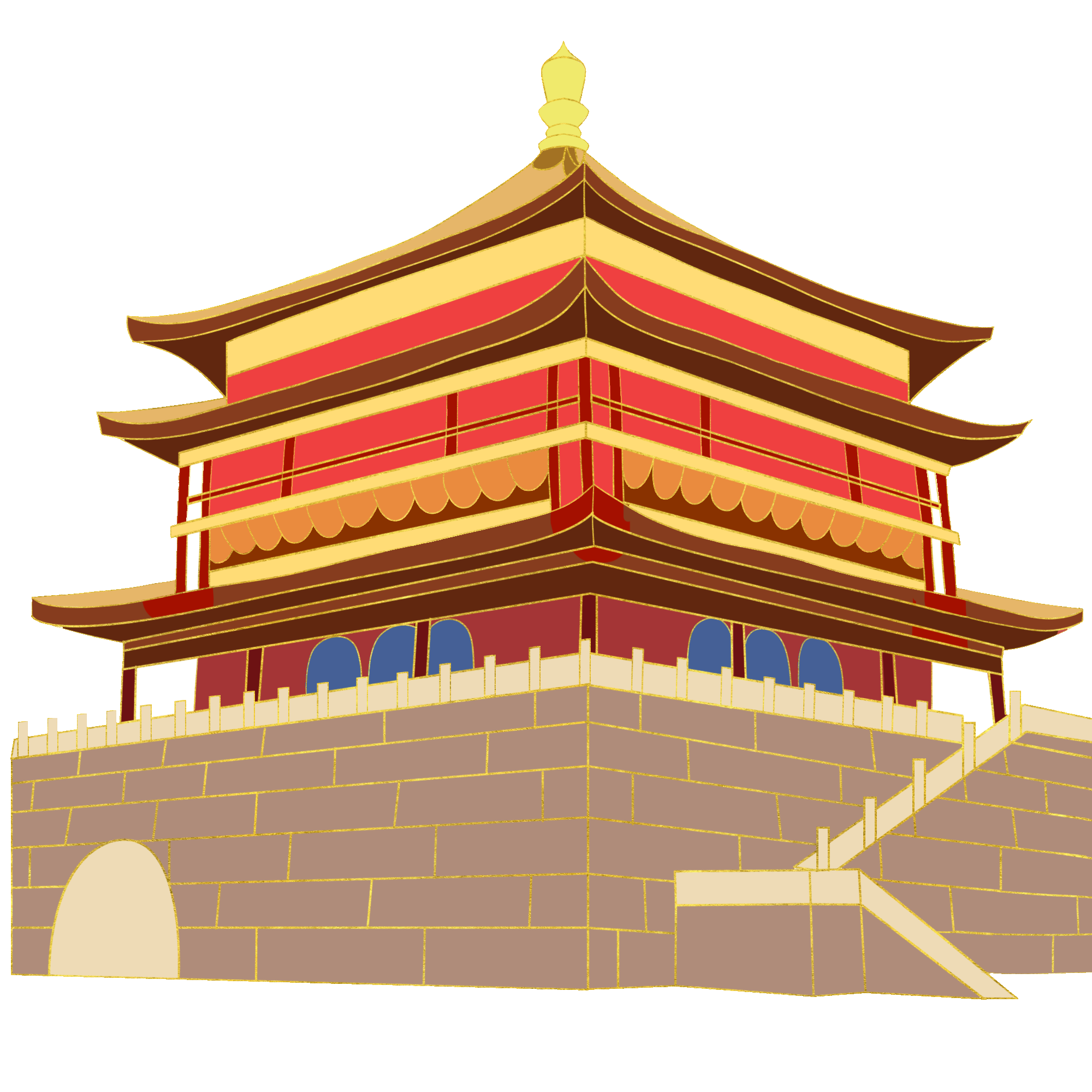 国潮建筑图片素材高清制作技巧！