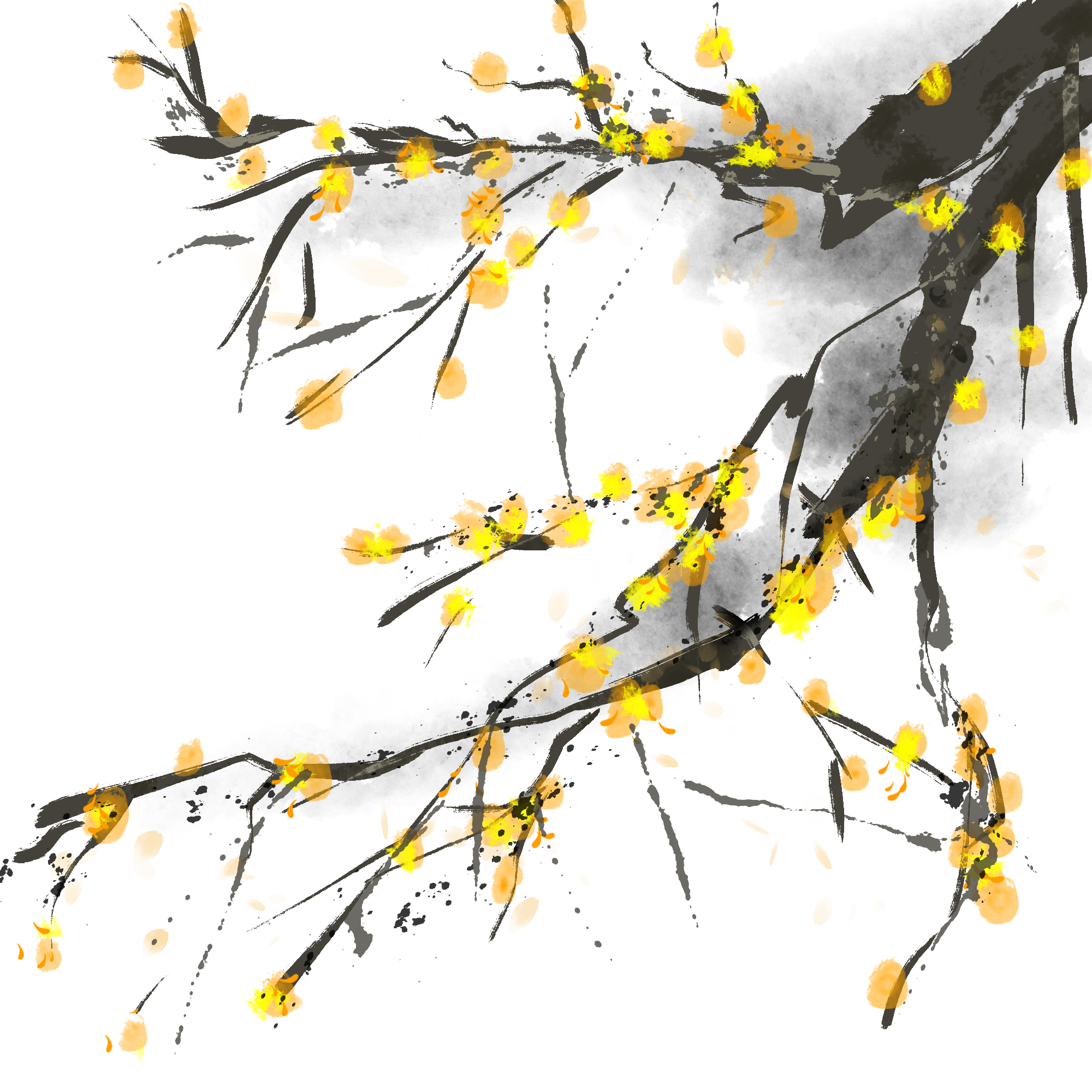 梅花图片绘画图片创作方法！快速制作技巧！