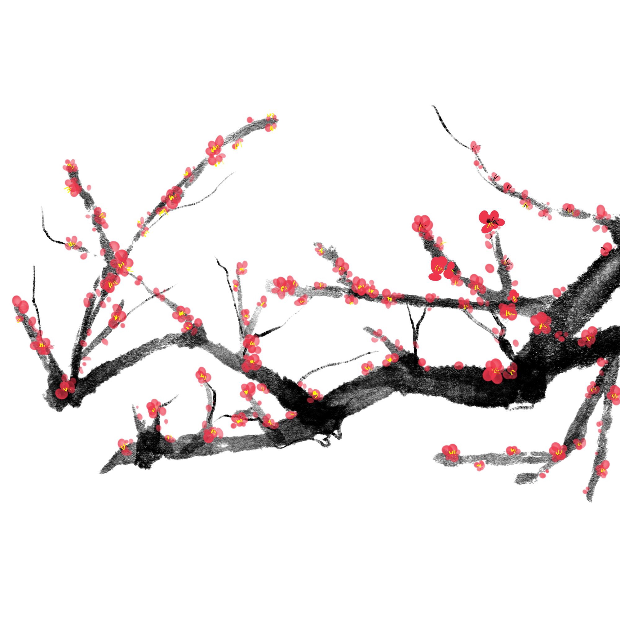 梅花图片插画大全如何绘制?