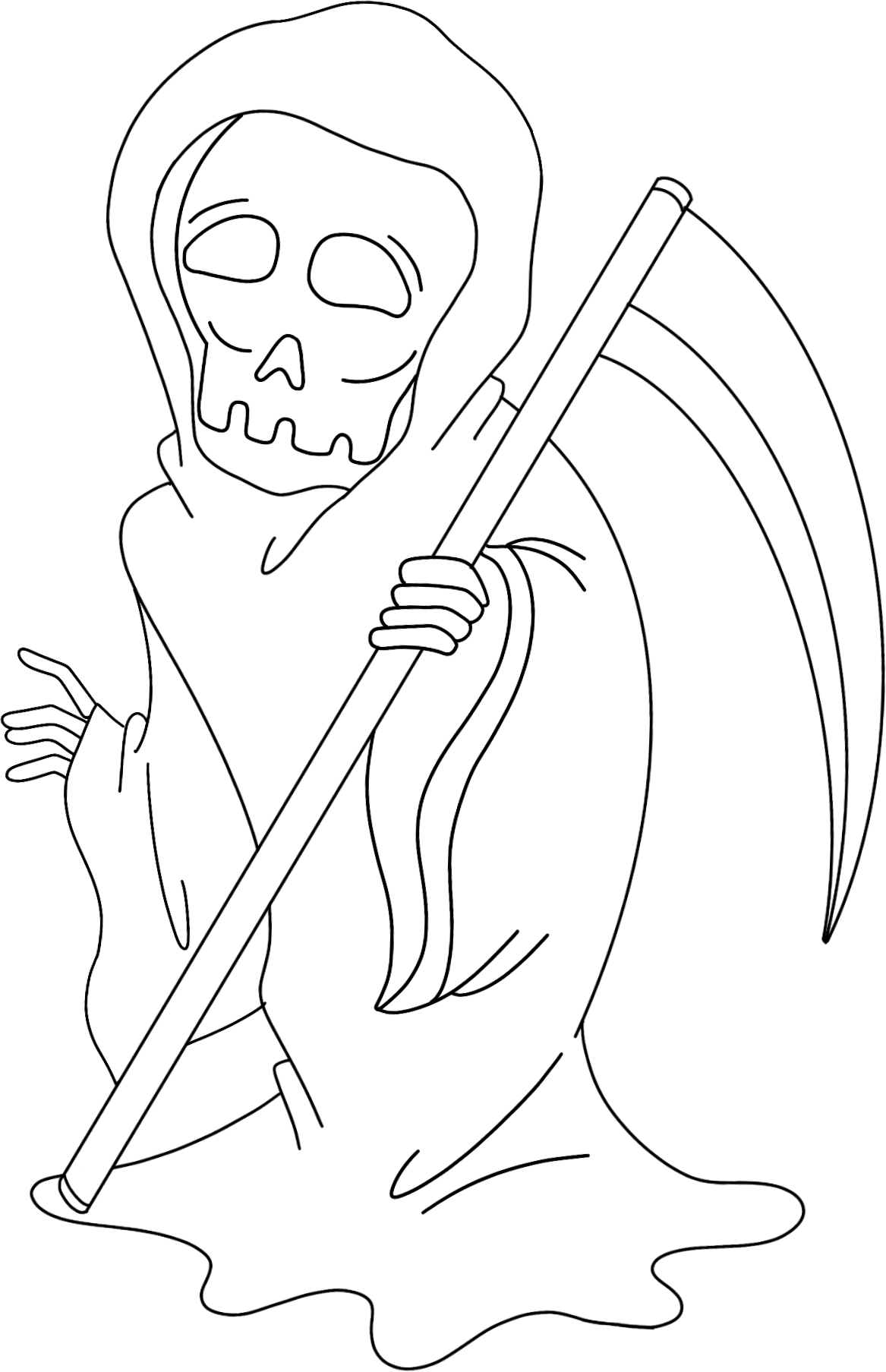 死神骷髅镰刀图片素材高清怎样画？