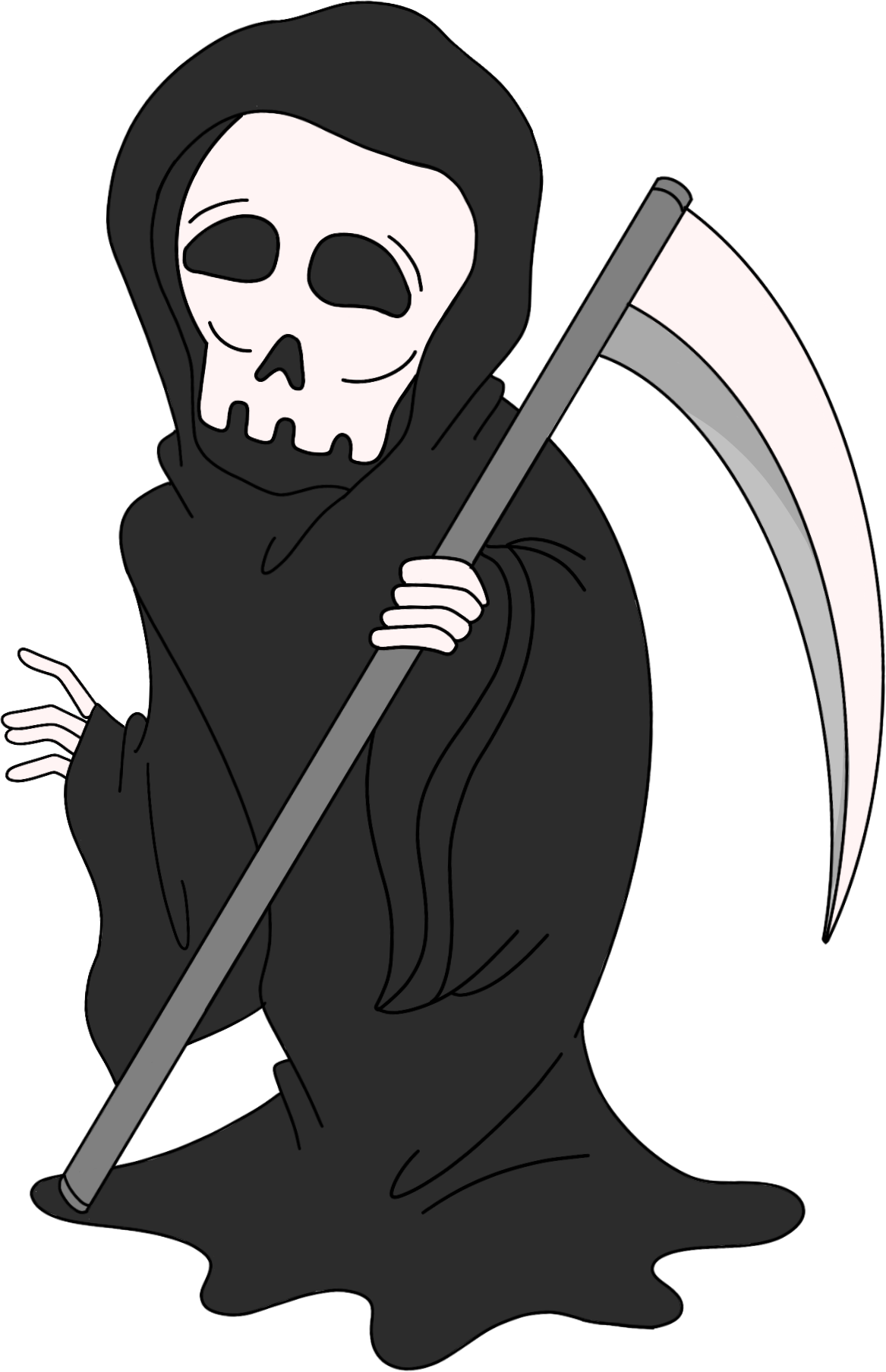 死神骷髅镰刀图片素材高清怎样画？