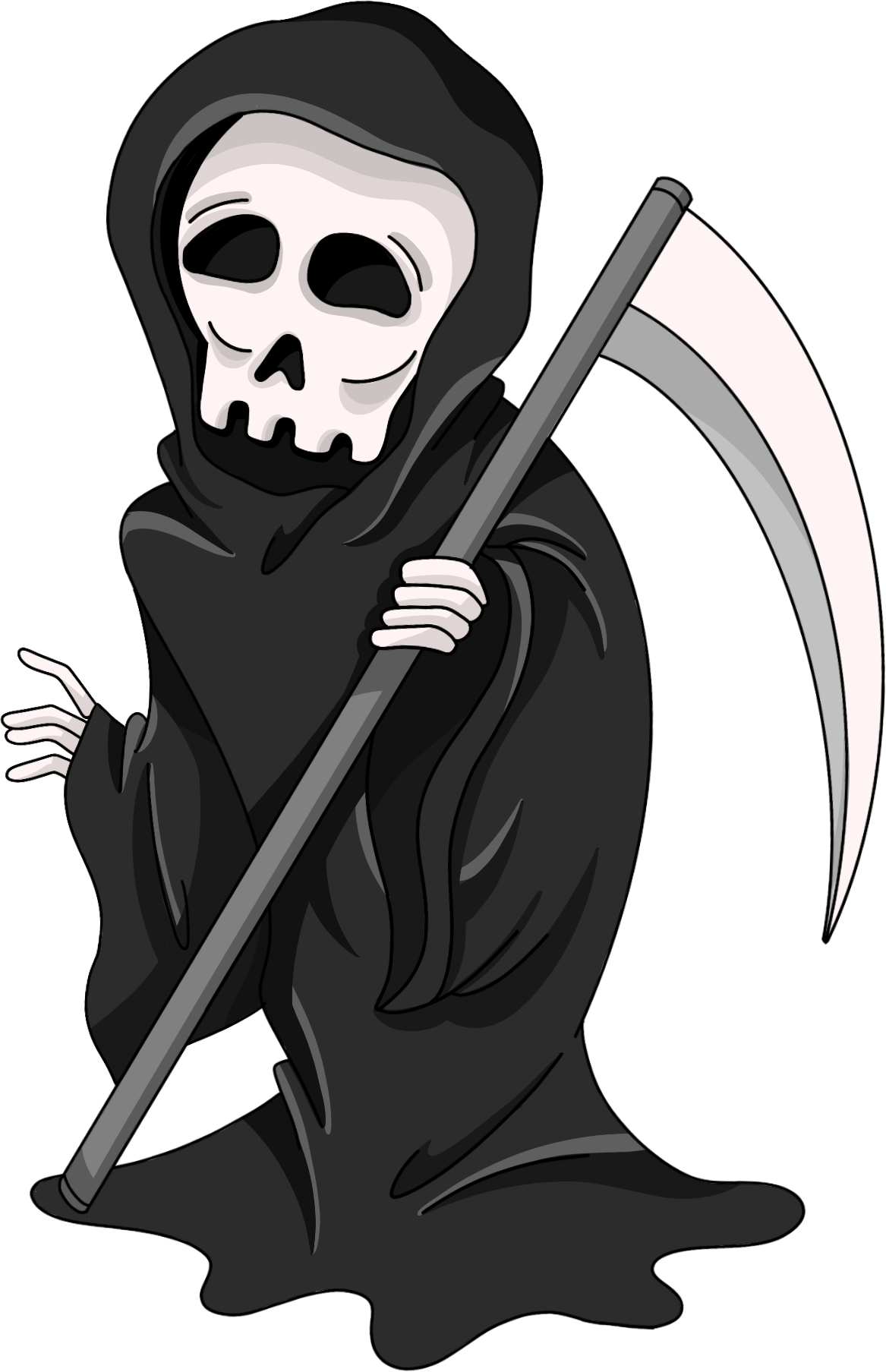 死神骷髅镰刀图片素材高清怎样画？