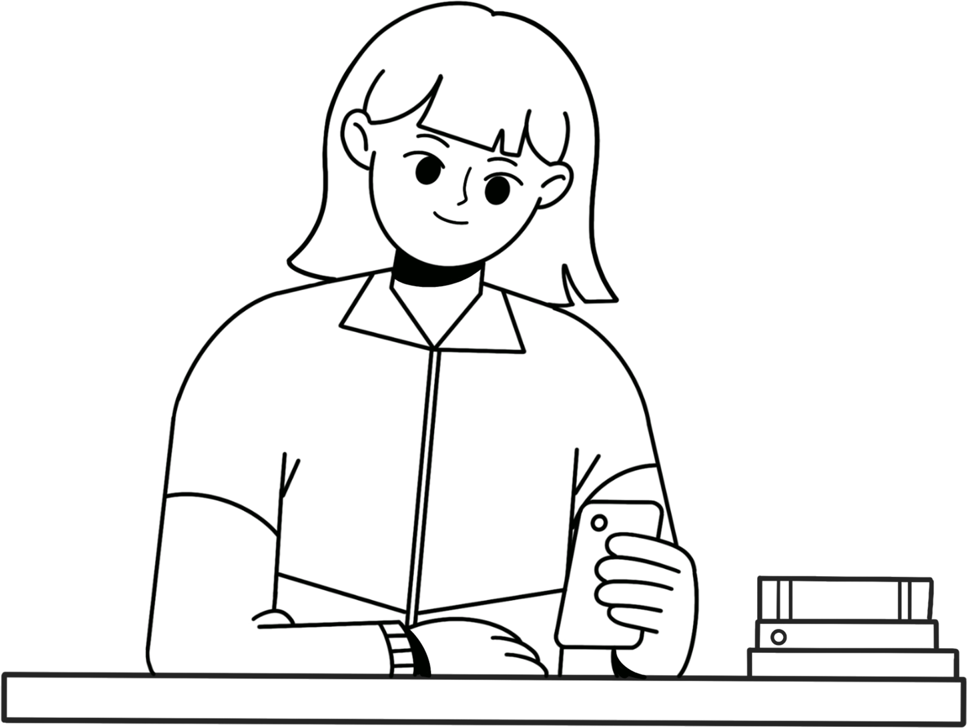 玩手机的女孩怎么画如何绘制?
