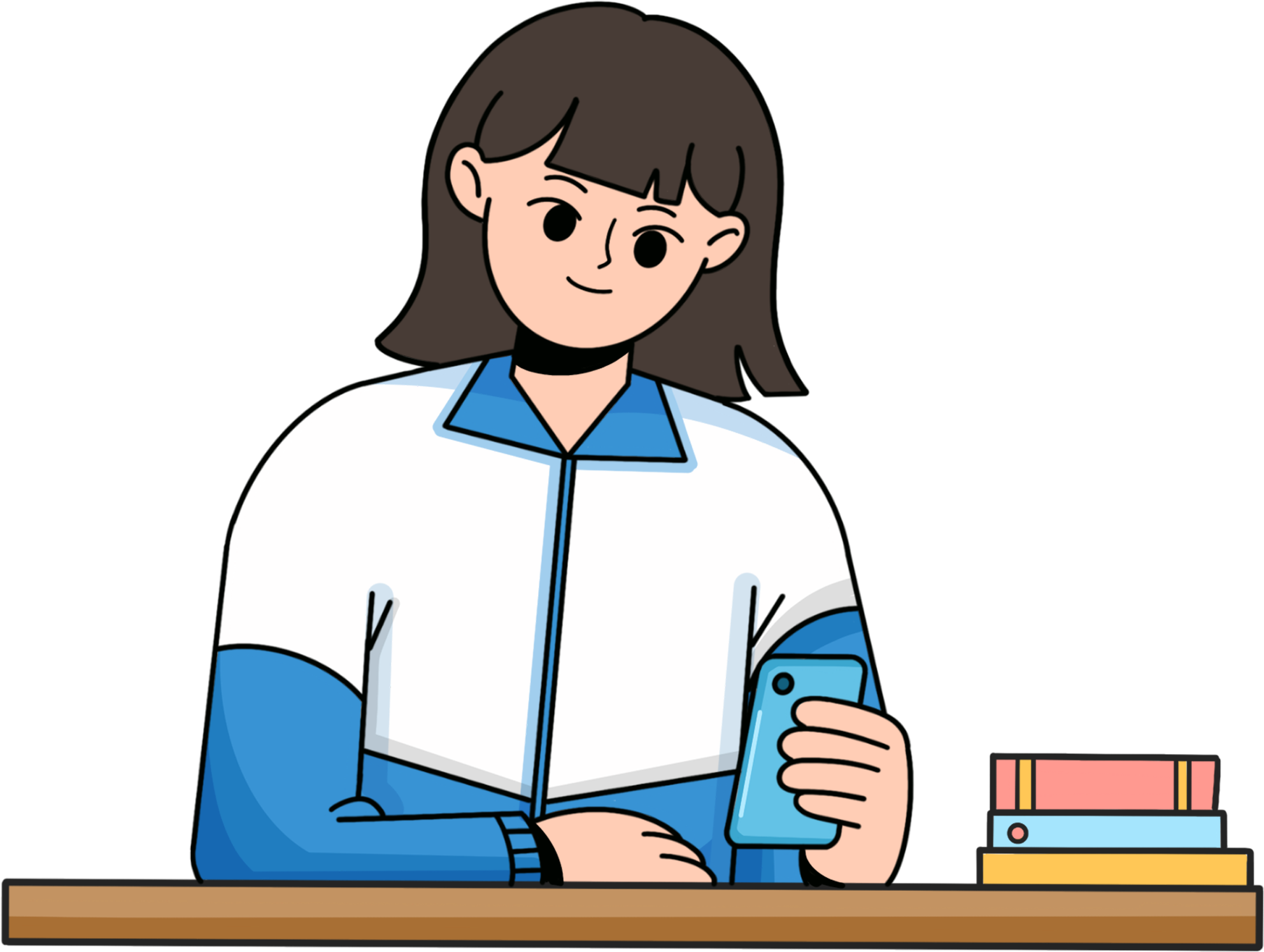 玩手机的女孩怎么画如何绘制?