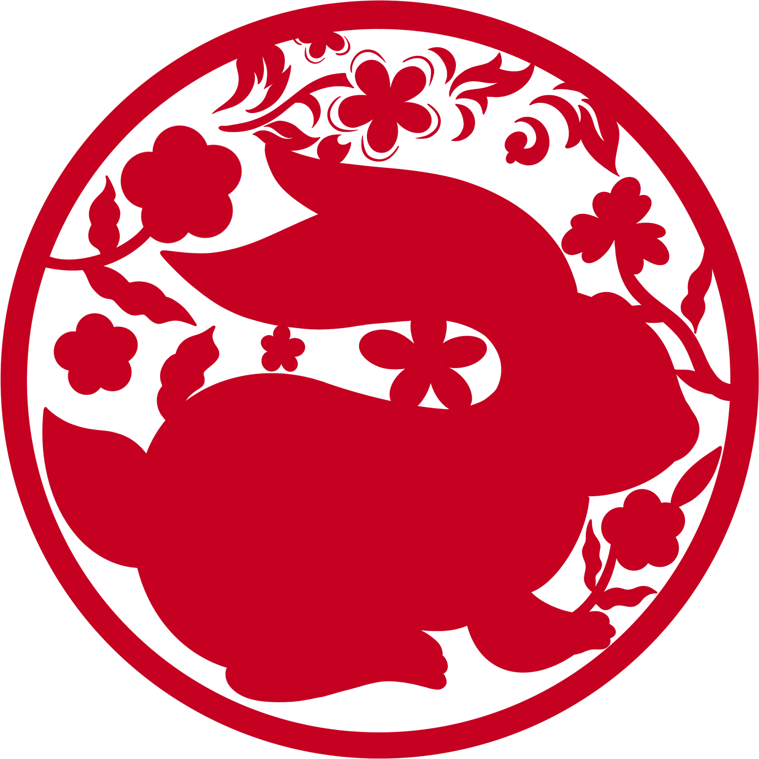 圆形兔年剪纸图片素材大全如何画?