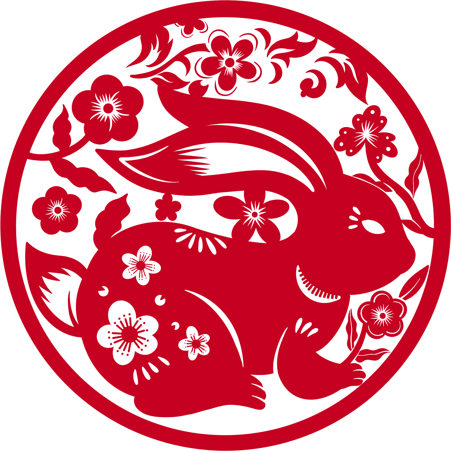 圆形兔年剪纸图片素材大全如何画?