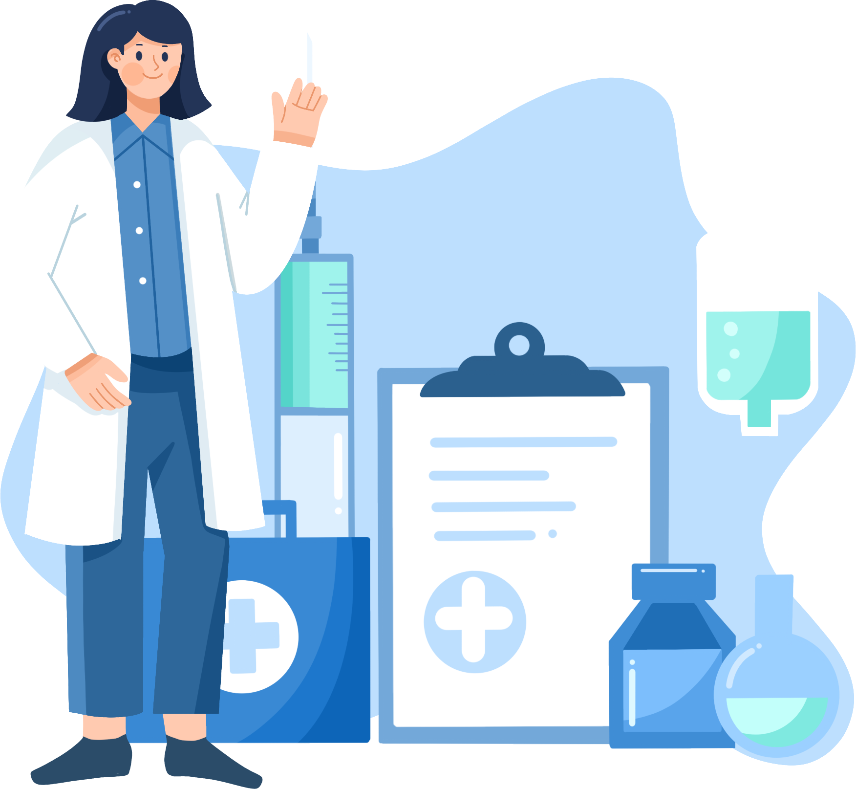 医生医疗器具图片绘画作品怎样画?