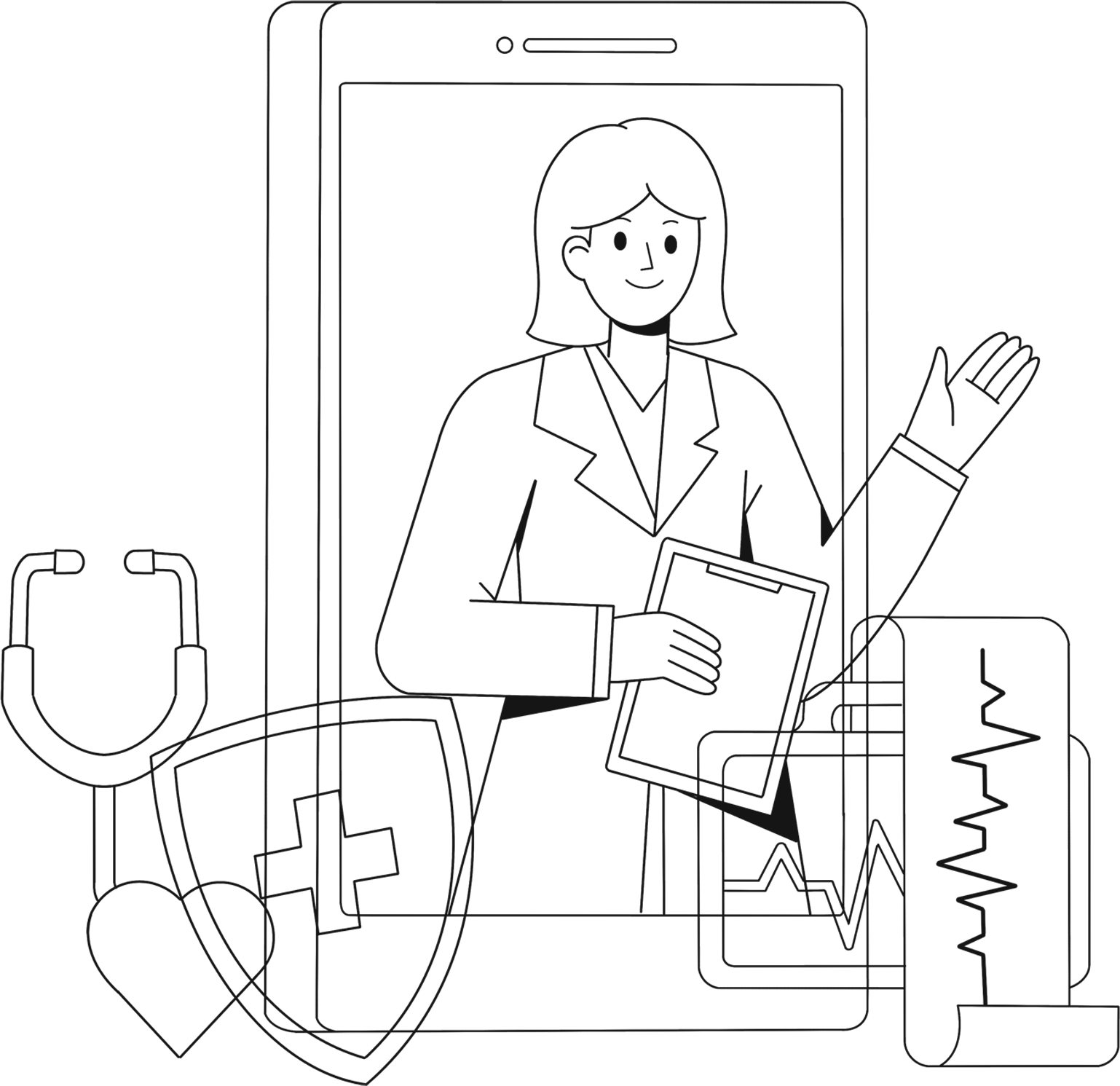 医生插画高清图片如何画？