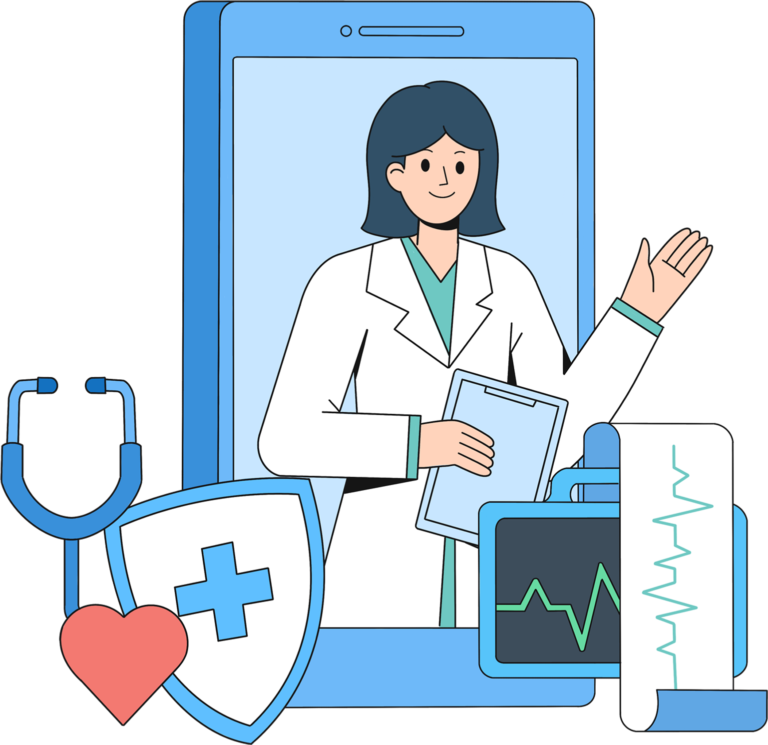 医生插画高清图片如何画？