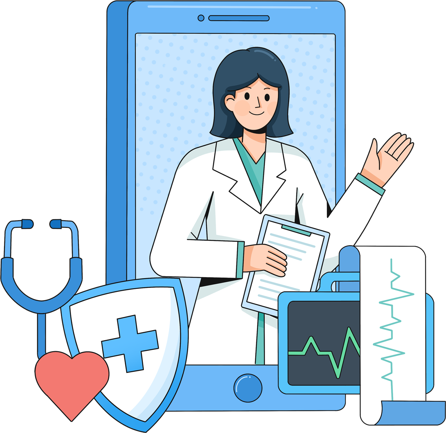 医生插画高清图片如何画？