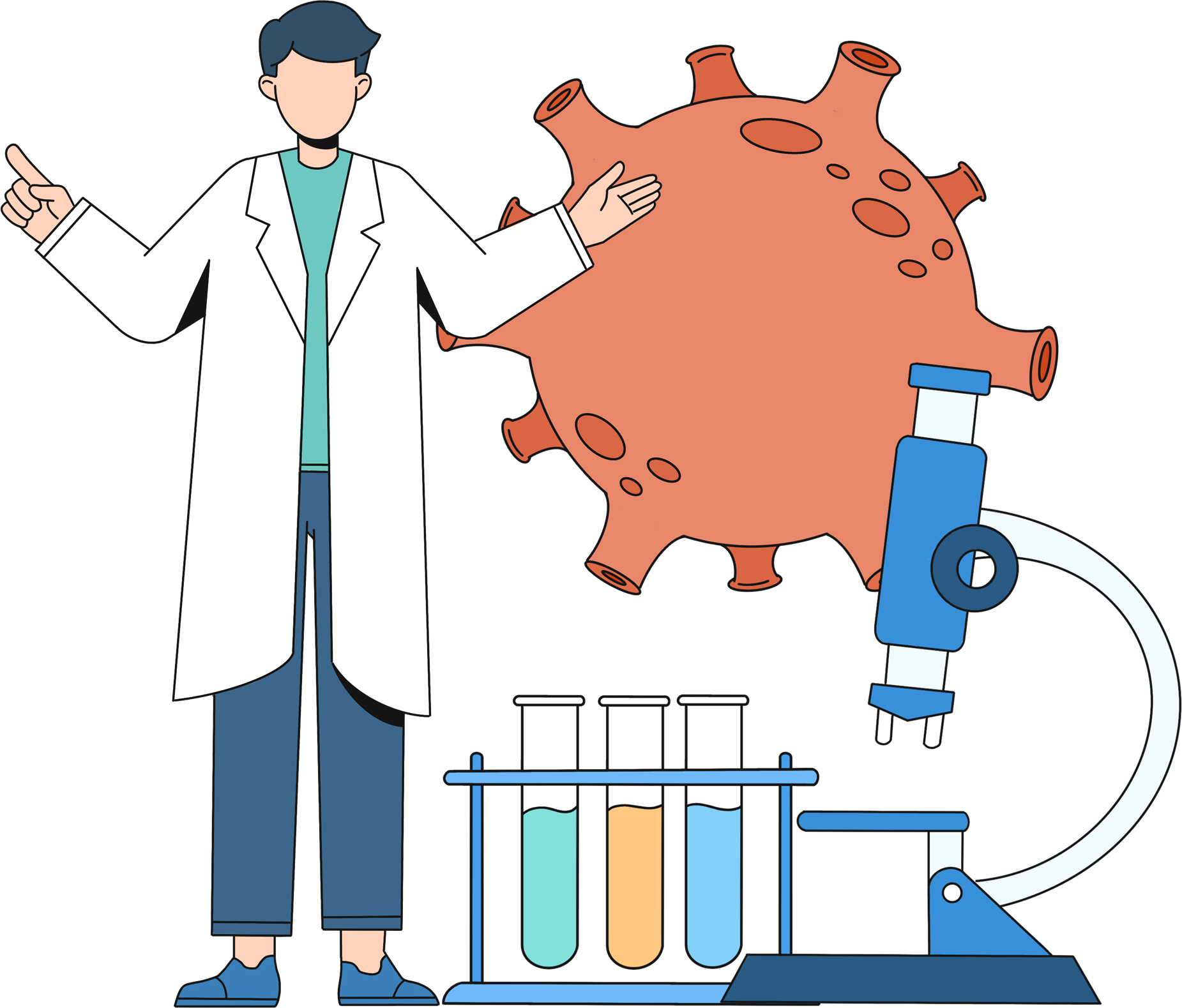 医疗病毒研究图片绘画作品制作步骤！