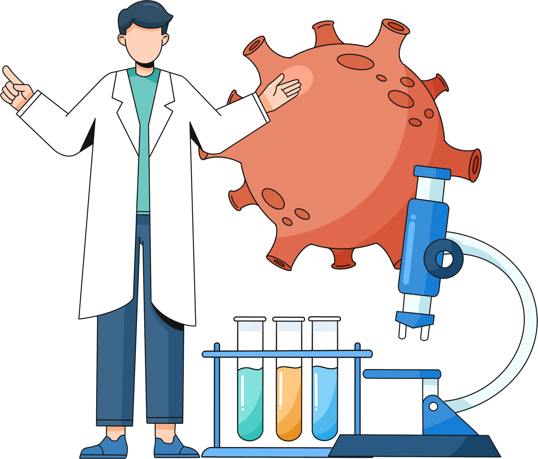 医疗病毒研究图片绘画作品制作步骤！