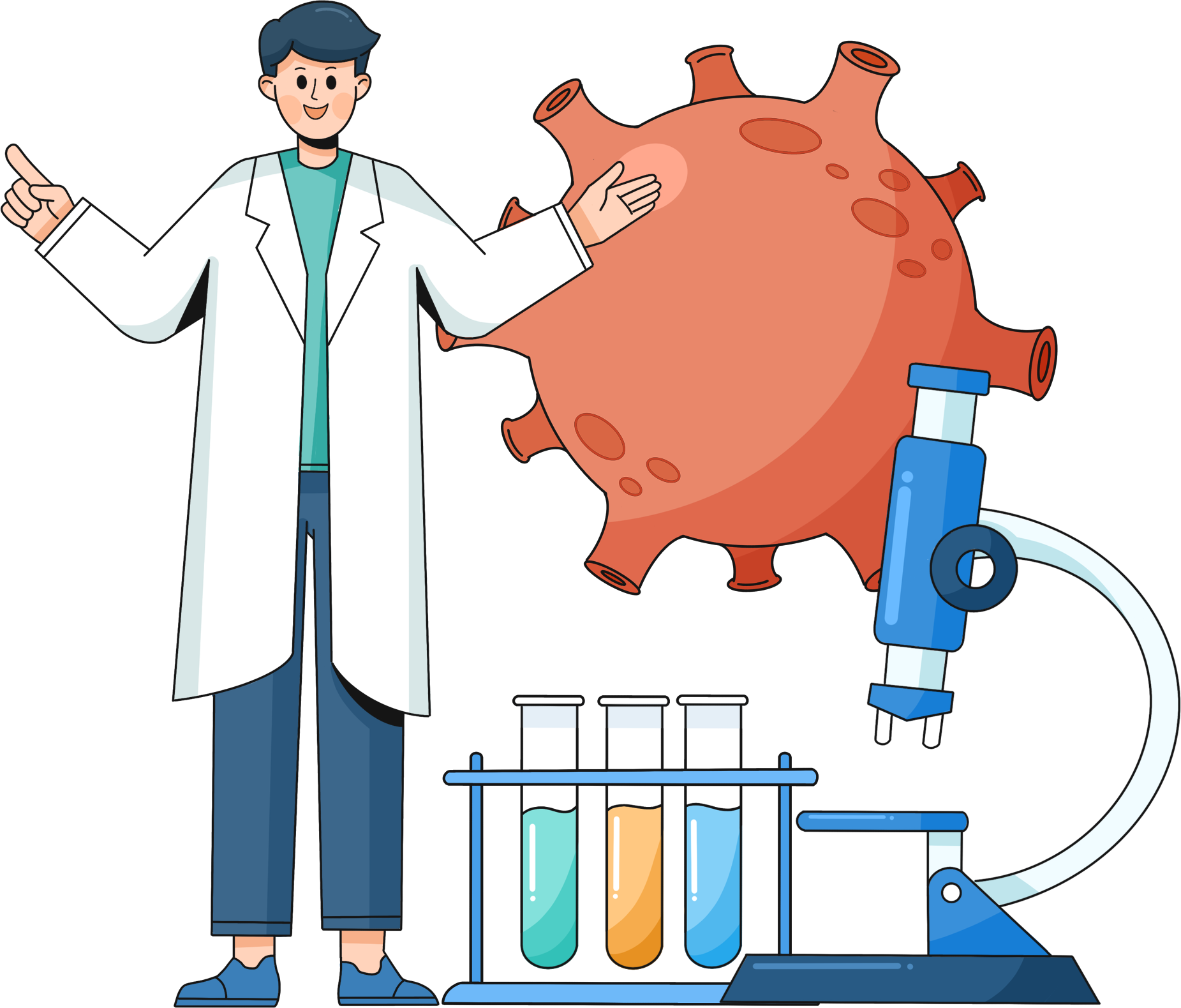 医疗病毒研究图片绘画作品制作步骤！