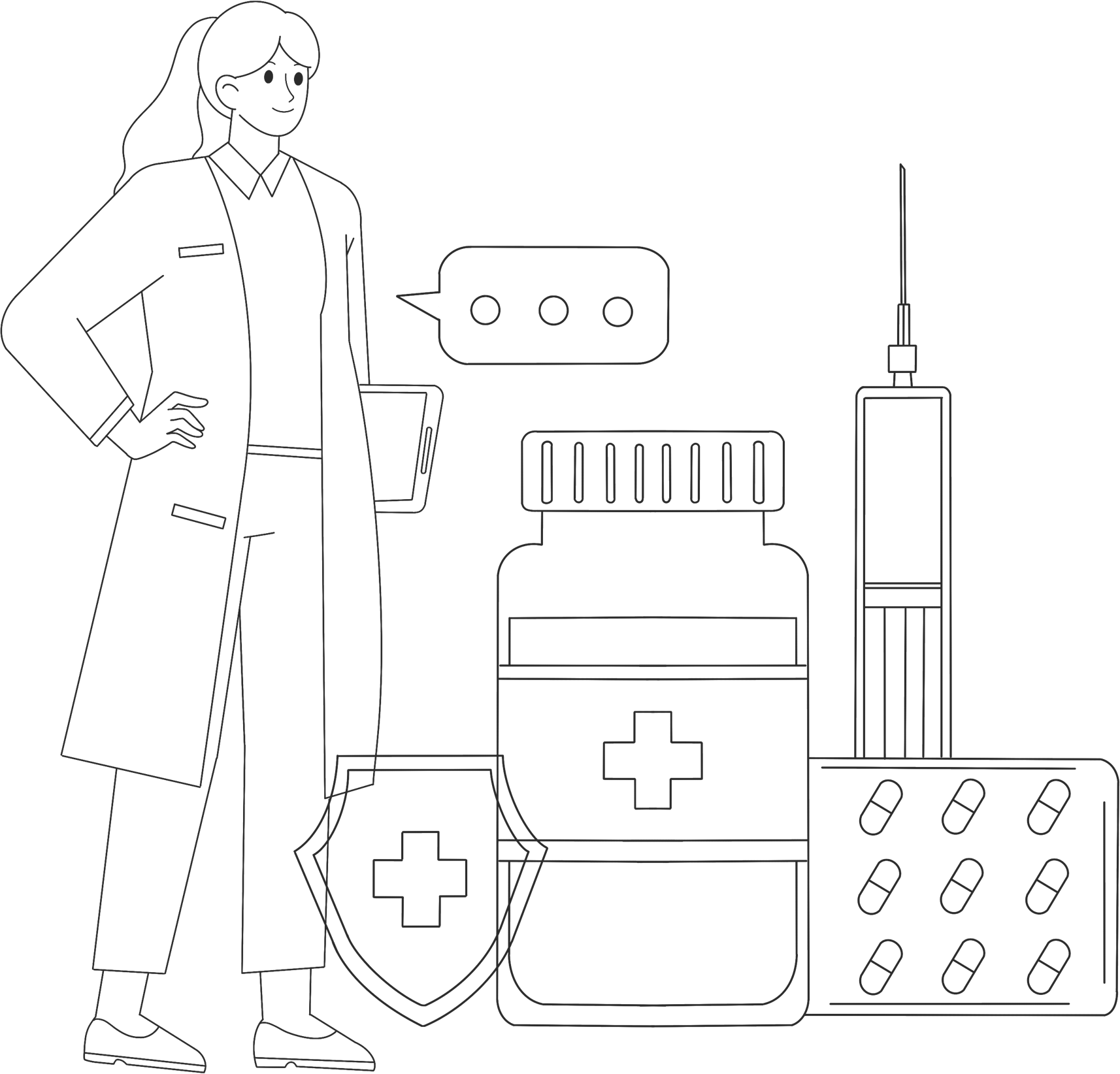 医生医疗药品图片插画素材制作步骤!