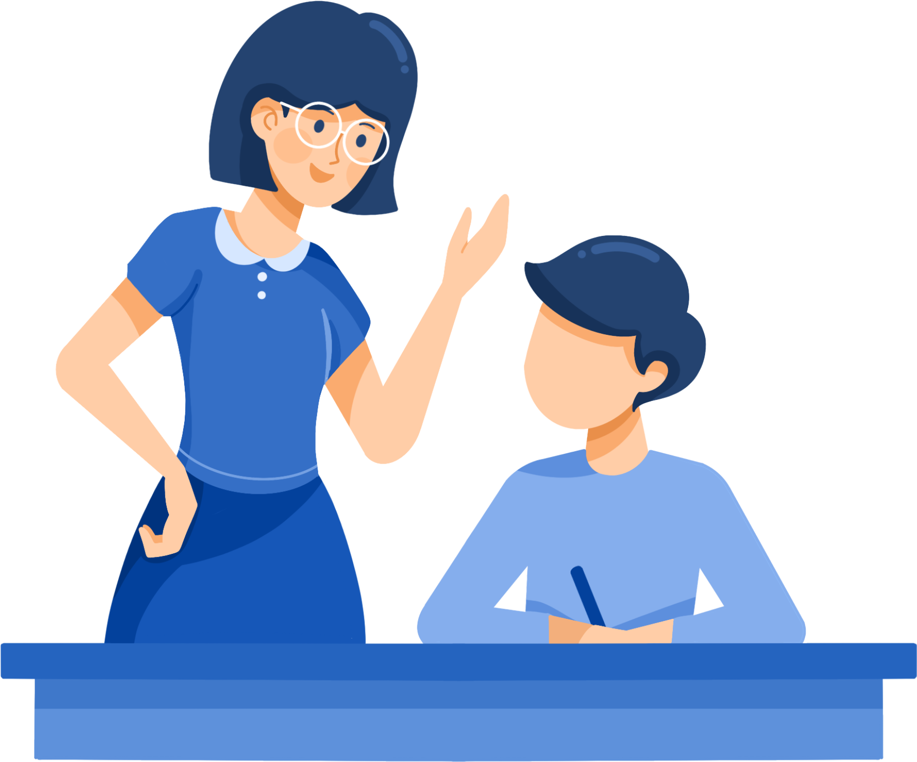 教育老师辅导图片插画素材怎么画？