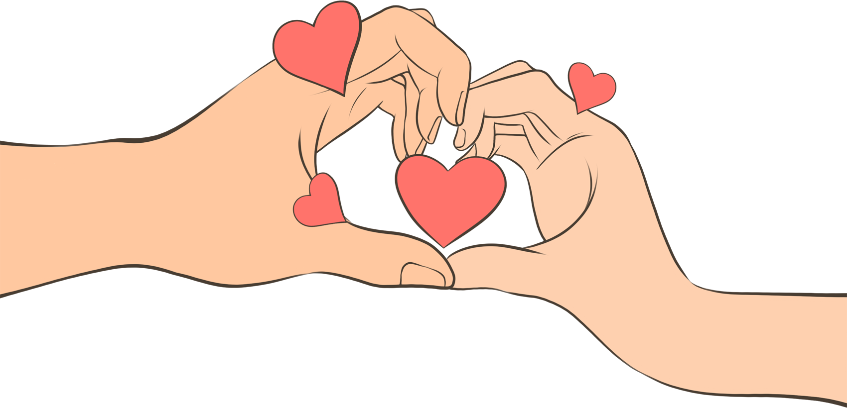 两只手比心图片绘画作品怎么画？