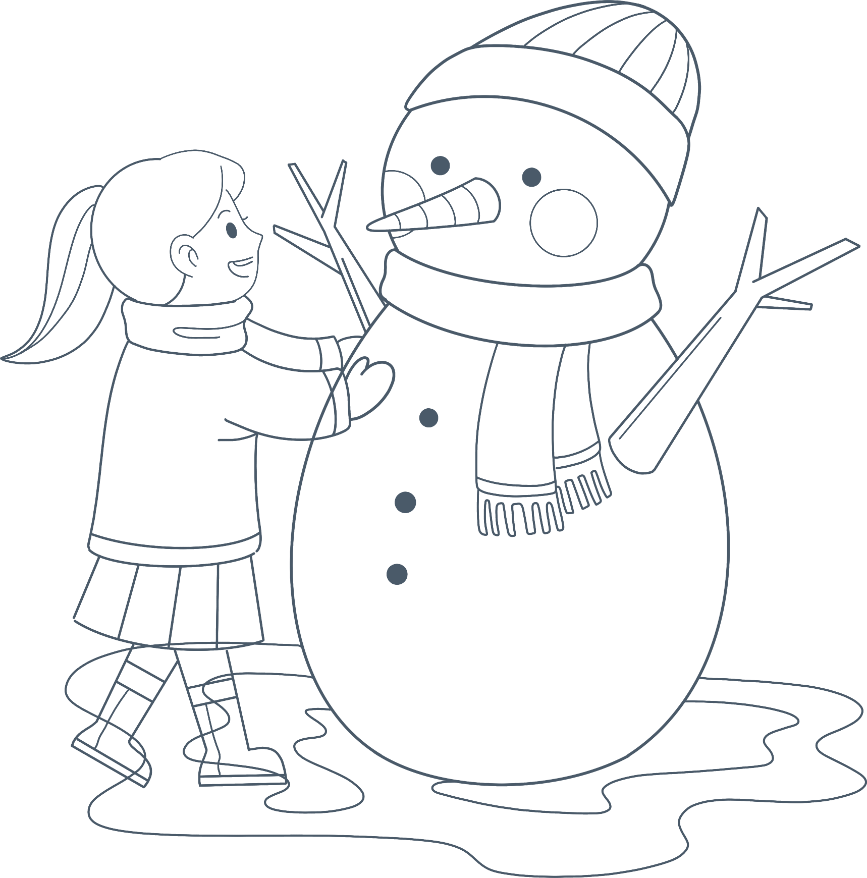 堆雪人图片绘画作品如何画？