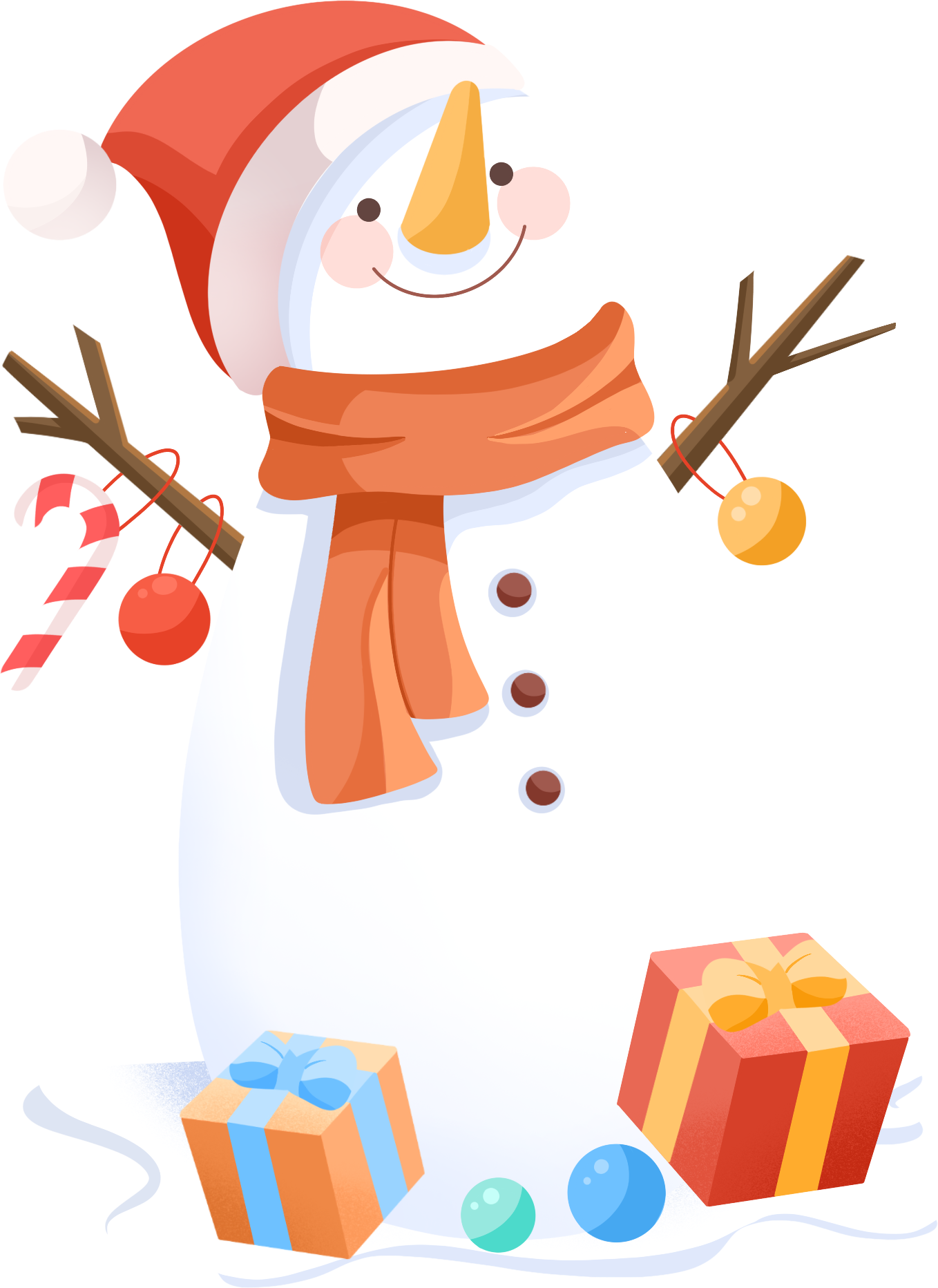 礼物雪人图片插画简单制作方法！