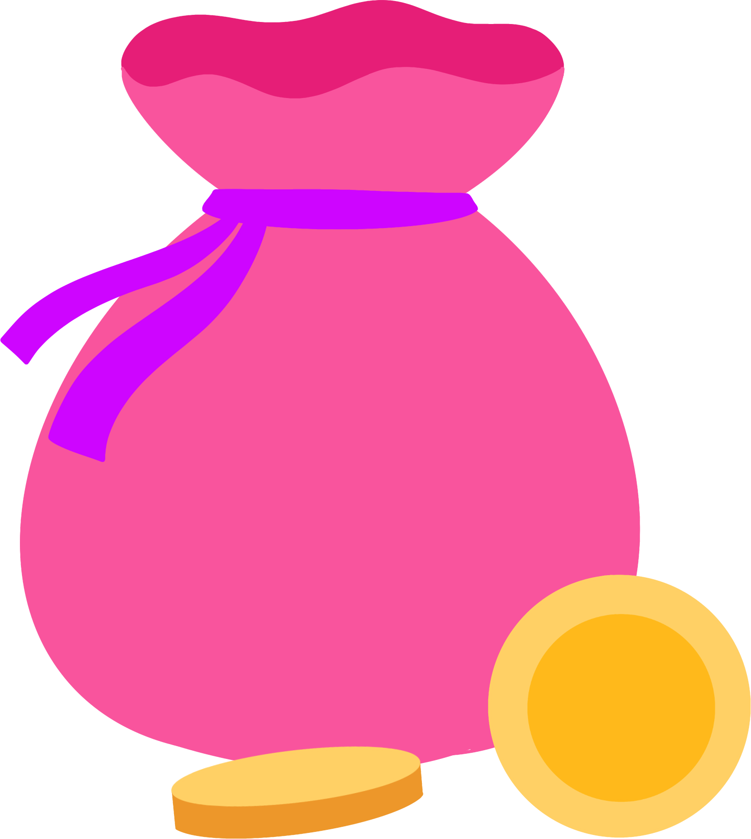 紫色福袋金币图片素材高清制作步骤！