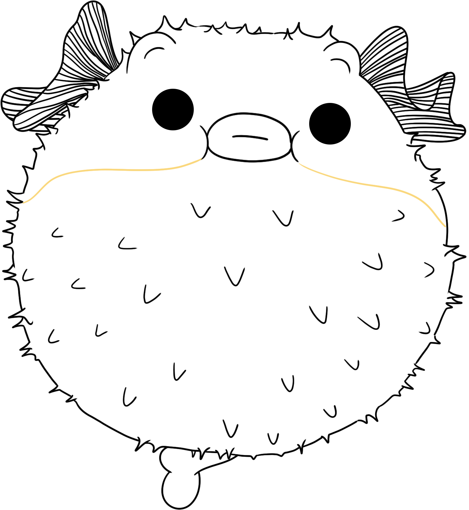 河豚插画作品如何制作?