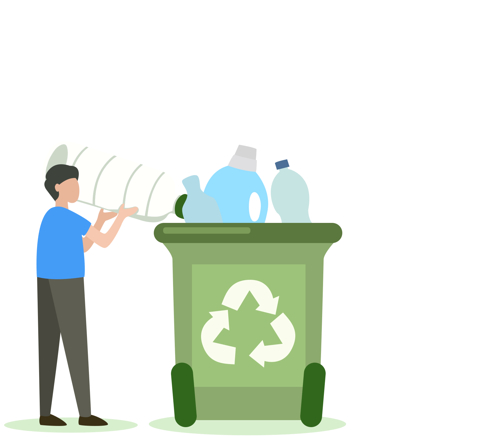 环保扔垃圾插画图片怎么画?