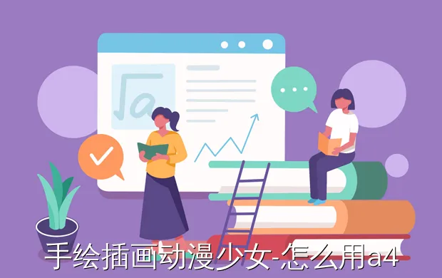 手绘插画动漫少女-怎么用a4纸来画粉色动漫少女