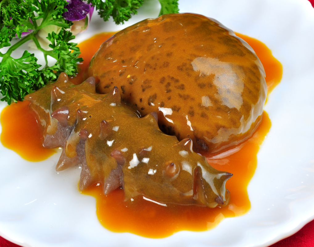 地方特色美食酱爆海参近景展示图版权图片下载