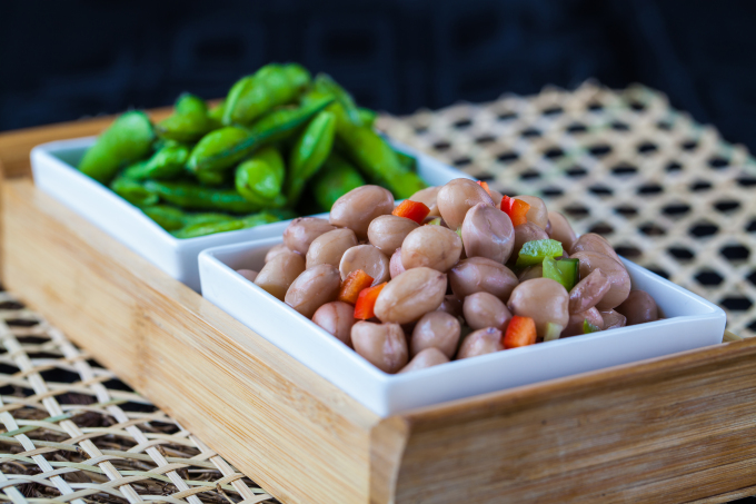 凉拌花生粒煮毛豆双拼