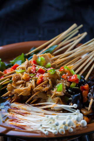 红油素菜毛肚冷锅串串