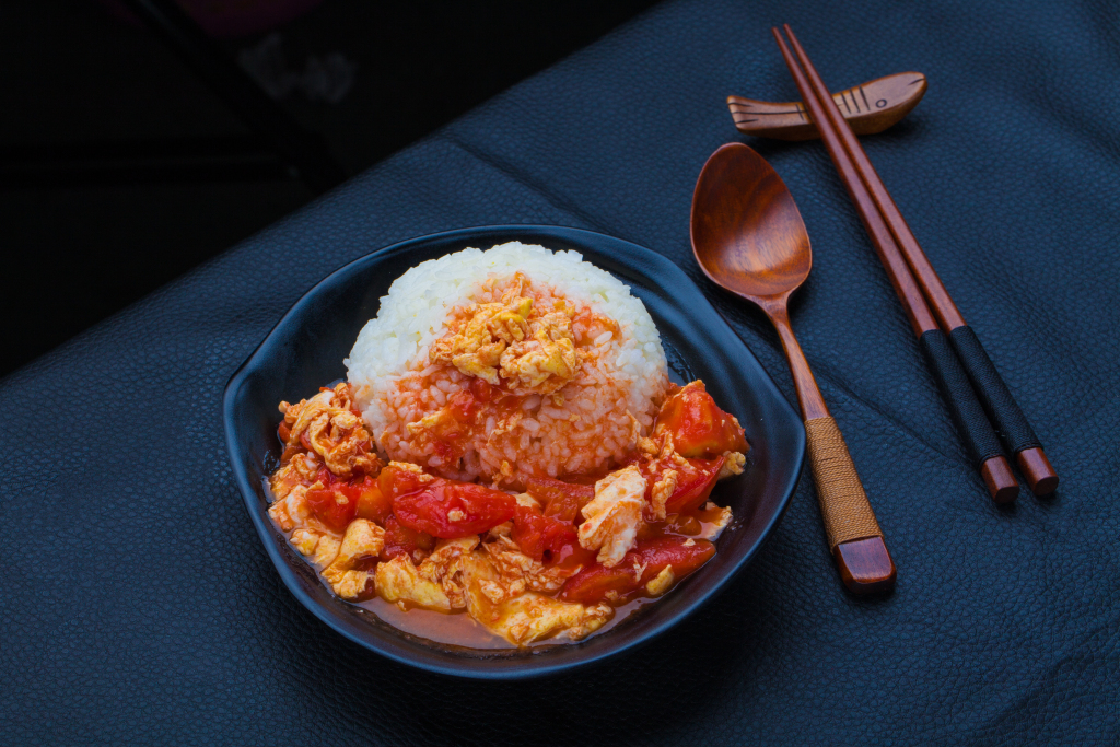 中式美食番茄炒蛋饭版权图片下载