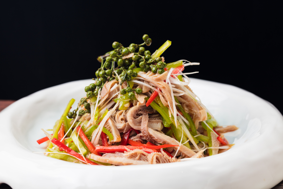 凉拌毛肚香葱麻椒