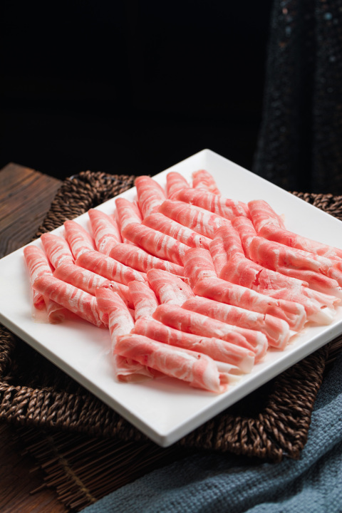高钙羊肉卷火锅食材版权图片下载