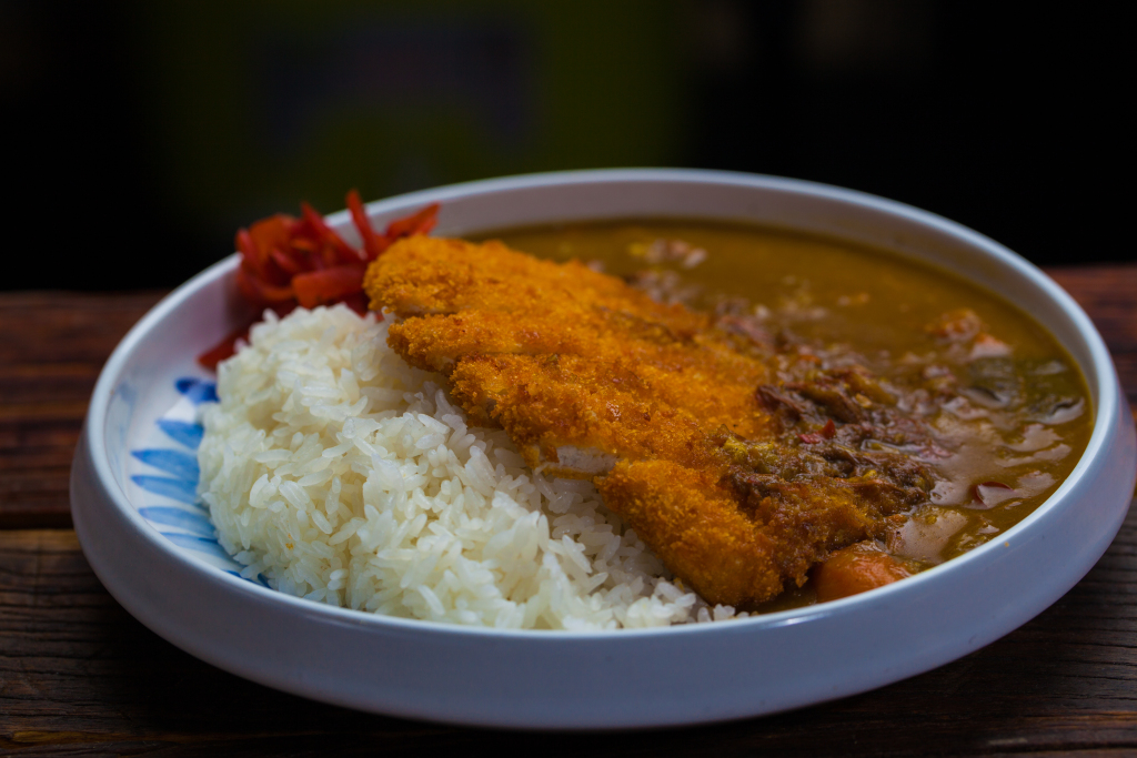 黄金咖喱猪扒饭版权图片下载