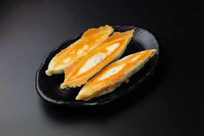 黄金牛肉锅贴近景