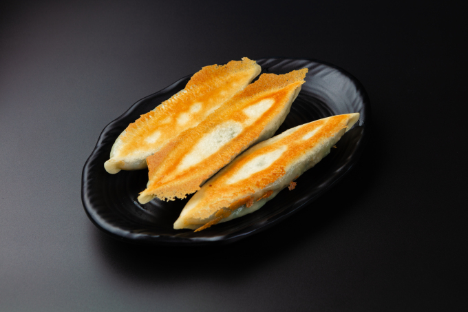 黄金牛肉锅贴近景