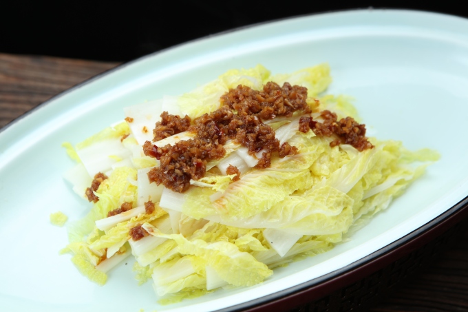 肉沫酱汁小白菜