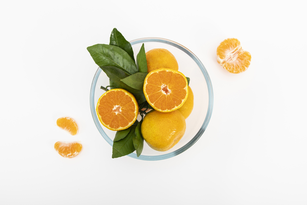 新鲜沃柑俯视图展示版权图片下载