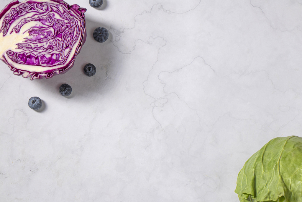 紫甘蓝和蓝莓版权图片下载